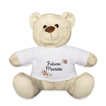 Future Mariée evjf t-shirt assorti - Nounours - blanc - Devant