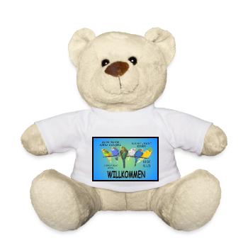 Poster Wellis Wellensittiche Vogel haben Spruch - Teddy - Weiß - Vorne