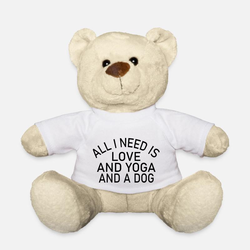 yoga dog - Teddy Bear - white