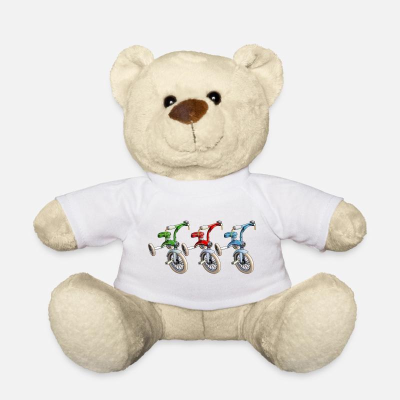 Tricycle riding - Teddy Bear - white