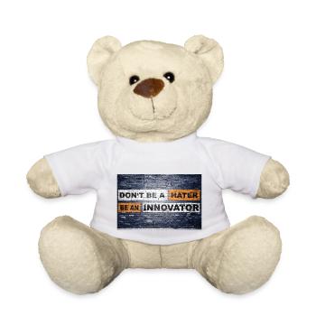 Don't be a hater be an innovator brick wall - Teddy Bear - white - Front