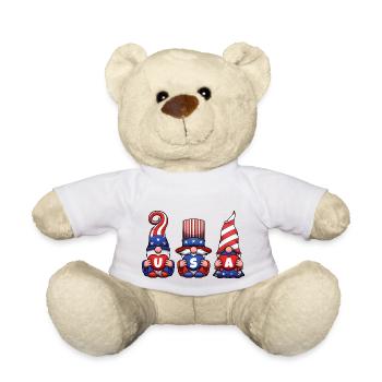 4 juillet USA Gnomes - Nounours - blanc - Devant