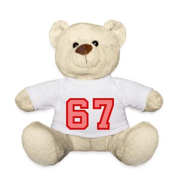 Cool Retro Retrostyle Numéro de maillot numéro de dos - Nounours - blanc - Devant