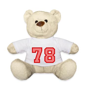 Cool Retro Retrostyle Numéro de maillot numéro de dos - Nounours - blanc - Devant