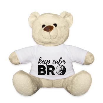 Keep Calm Bro Frieden Humor Langsam Calm Down - Teddy - Weiß - Vorne