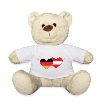 I love Austria Germany Flag Countries Heart - Teddy Bear - white - Front