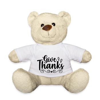 Give thanks - citation positive - Nounours - blanc - Devant