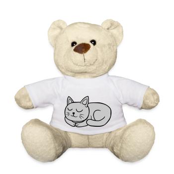 Dormir cher chat couché - Nounours - blanc - Devant