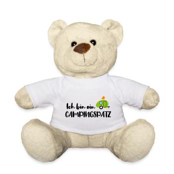 Campingspatz Spatz Camping Camper schwarz Urlaub - Teddy - Weiß - Vorne