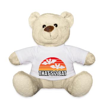 That's 2 Bat, Bat Pun - Teddy Bear - white - Front