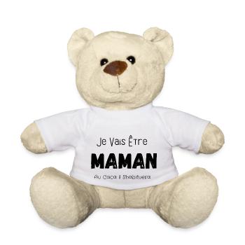 Je vais être maman au caca il s'habituera humour - Nounours - blanc - Devant