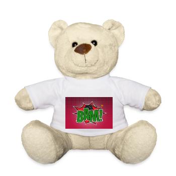 Bam! Comic Stil Graffiti Schriftzug - Teddy - Weiß - Vorne