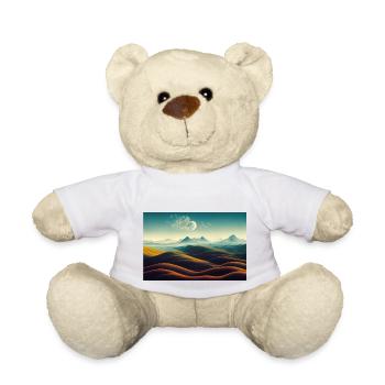 Desert mountains landscape with the moon - Teddy Bear - white - Front
