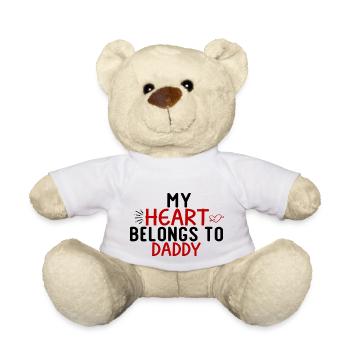 Mon cœur appartient à papa - Nounours - blanc - Devant