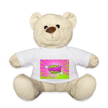 Wham! Style bande dessinée Bubble Graffiti Lettrage - Nounours - blanc - Devant