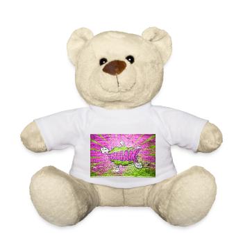 Wham! Comic Style Bubble Graffiti Lettering on Bri - Teddy Bear - white - Front