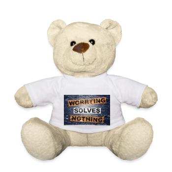 Worrying löst Nichts sagendes Schriftzug Graffiti - Teddy - Weiß - Vorne