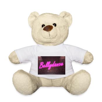 Neon Bellydance (in german Bauchtanz) lettering - Teddy Bear - white - Front