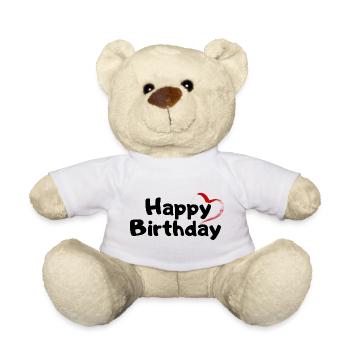Joyeux anniversaire Salutation d’anniversaire Cadeau d’anniversaire - Nounours - blanc - Devant