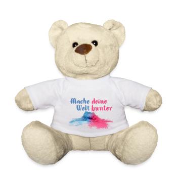 Mache deine Welt bunter - Teddy - Weiß - Vorne