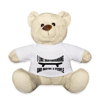 Skateboard Skater Skating Skateboarding Longboard - Nounours - blanc - Devant