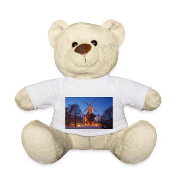 Herdentorswallmühle in den Wallanlagen mit Schnee - Teddy - Weiß - Vorne
