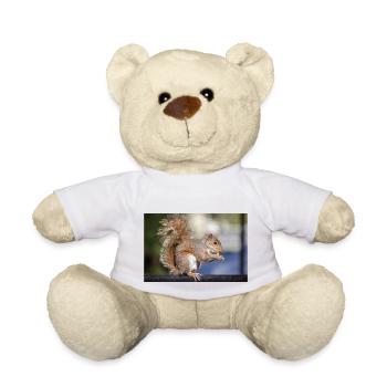 Eating Grey squirrel (in german Grauhörnchen) - Teddy Bear - white - Front