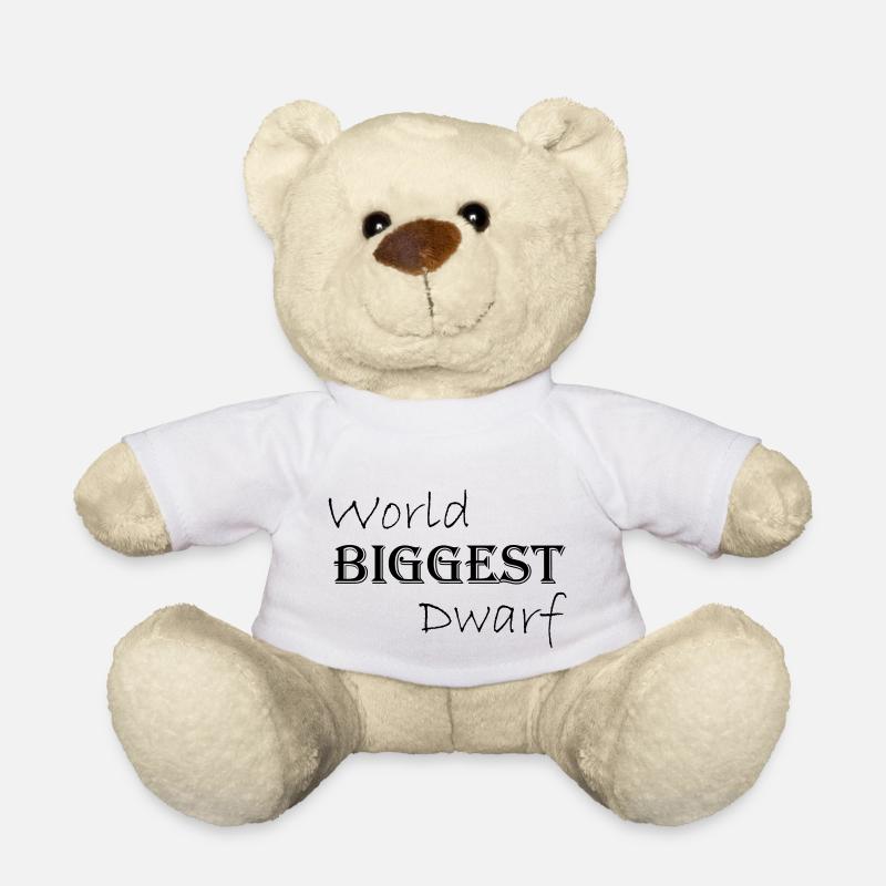 World's largest dwarf - lettering - Teddy Bear - white