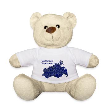 Karte Bundesland Mecklenburg Vorpommern Straßen - Teddy - Weiß - Vorne