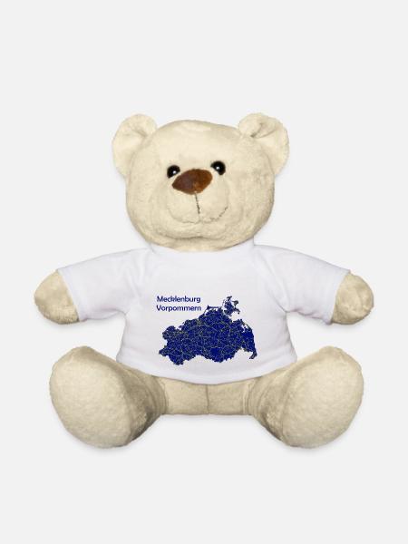 Karte Bundesland Mecklenburg Vorpommern Straßen - Teddy - Weiß