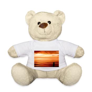 silhouette sur la plage au coucher de soleil - Nounours - blanc - Devant