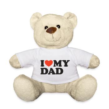 I love my Dad Herz Shirt - Teddy - Weiß - Vorne