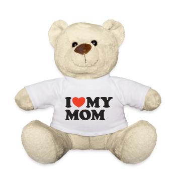 I love my Mom Herz Shirt - Teddy - Weiß - Vorne