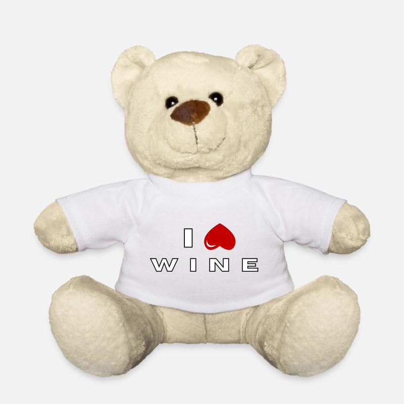 I hate Wine - Teddy Bear - white