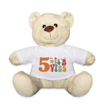 Five Is A Vibe, 5 Jahre alt, Kinder zum 5. Geburtstag - Teddy - Weiß - Vorne