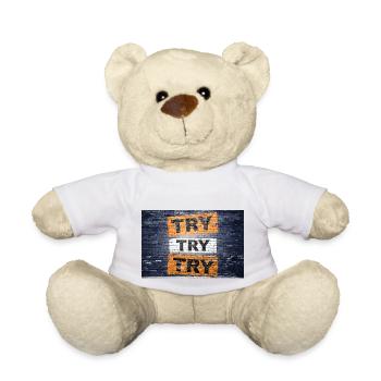 Essayez d’essayer de dire le lettrage - Nounours - blanc - Devant