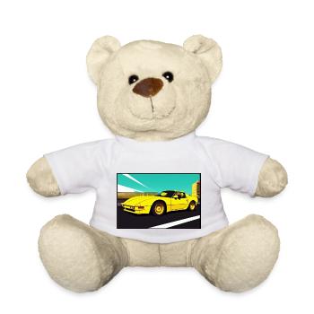Voiture de sport jaune des années 80 - Nounours - blanc - Devant