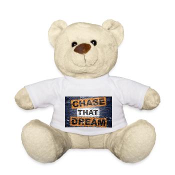 Jagen Sie diesen Traum mit Schriftzug Graffiti - Teddy - Weiß - Vorne