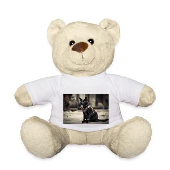 Cat Black - Teddy Bear - white - Front