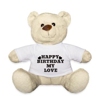 Joyeux anniversaire mon amour - Nounours - blanc - Devant