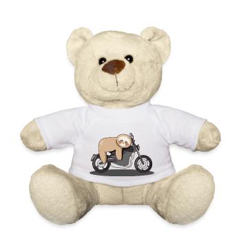 Sloth, motorbike, motorbike, chill - Teddy Bear - white - Front