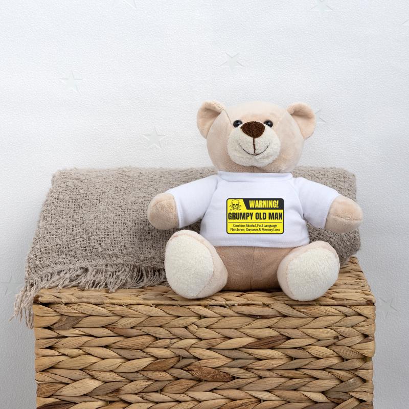 Funny Grumpy Old Man Warning Sign Teddy Bear