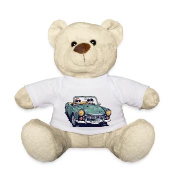 Denise et roger en cabriolet - Nounours - blanc - Devant