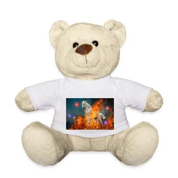 A burning horse. - Teddy Bear - white - Front