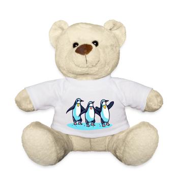 Penguins celebrate - Teddy Bear - white - Front