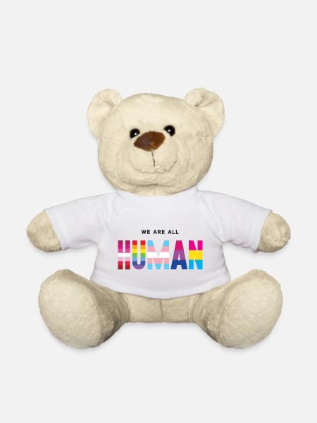 Pride Month LGBT - We Are All Human - Teddy Bear - white