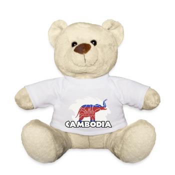Cambodge Temple Khmer Vintage Palmiers I Cadeau - Nounours - blanc - Devant