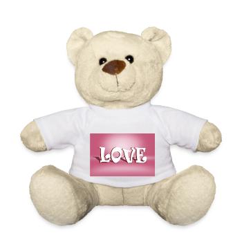 art mural LOVE - Nounours - blanc - Devant