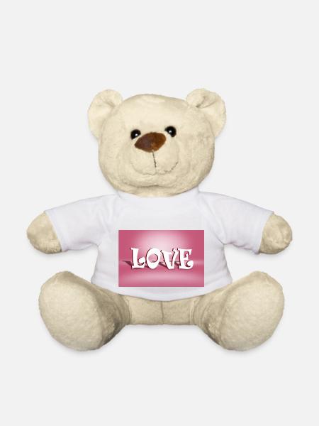 art mural LOVE - Nounours - blanc
