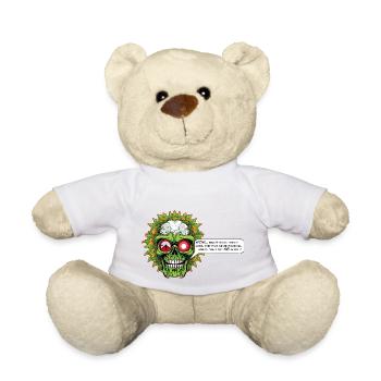 Marijuana - Comic Skull - Teddy Bear - white - Front